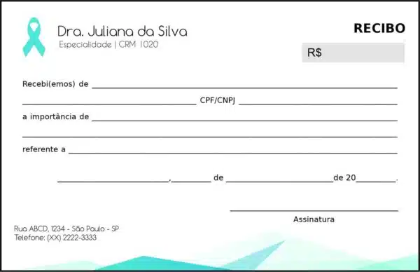 Recibo em 2 vias Oncologia Kobe Recibo em 2 vias Oncologia Kobe