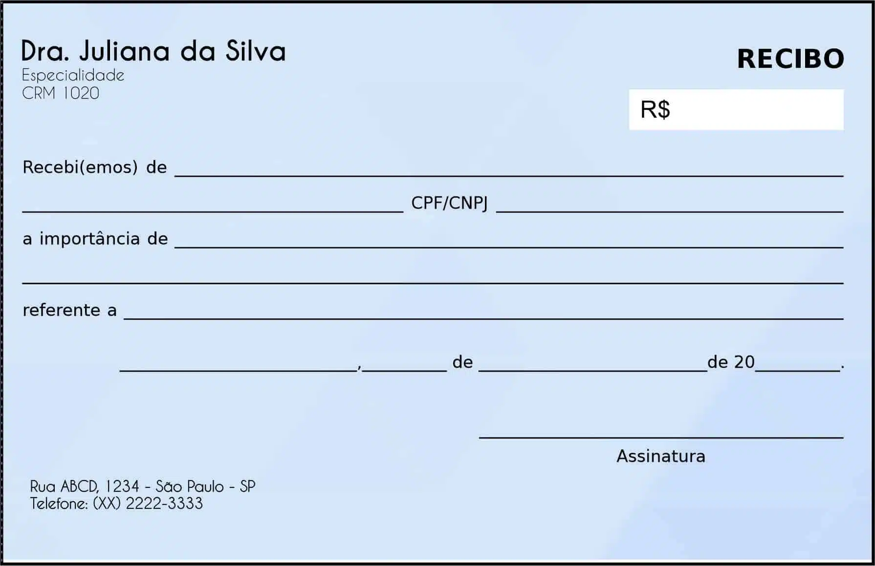 Recibo em 2 vias Oncologia Kyoto