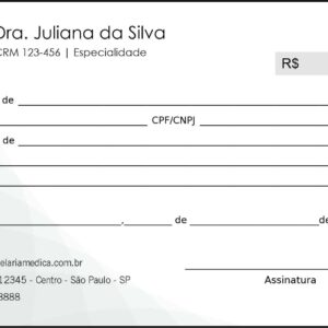 Recibo em 2 vias Oftalmologia Estocolmo