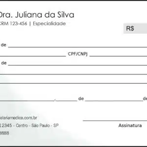 Recibo em 2 vias Oftalmologia Estocolmo