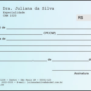 Recibo em 2 vias Oftalmologia Kiruna