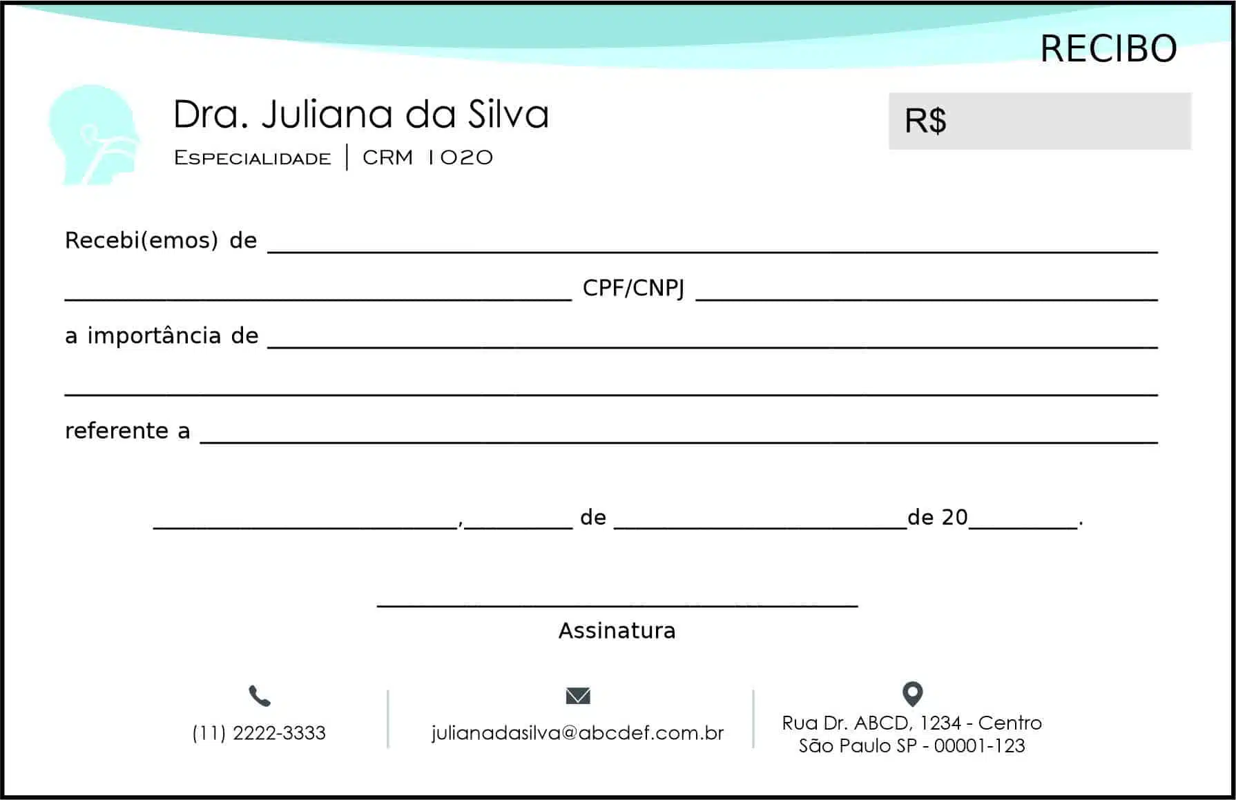 Recibo em 2 vias Otorrinolaringologia Madrid