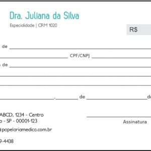 Recibo em 2 vias Pediatra Katovice
