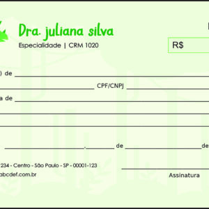 Recibo em 2 vias Pediatra Sopot