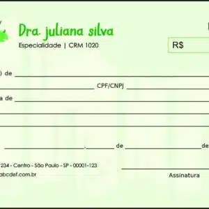 Recibo em 2 vias Pediatra Sopot