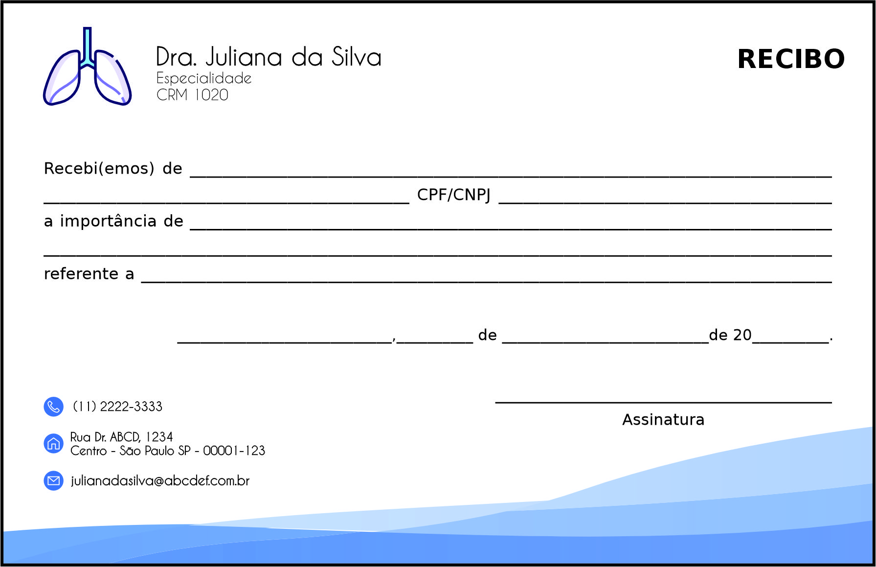 Recibo em 2 vias Pneumologia Horsens