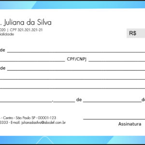 Recibo em 2 vias Psicológico Nuremberg