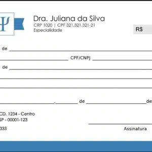 Recibo em 2 vias Psicologia Bremen