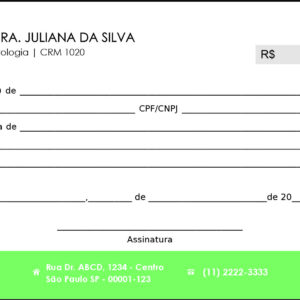 Recibo em 2 vias Urologia Braga
