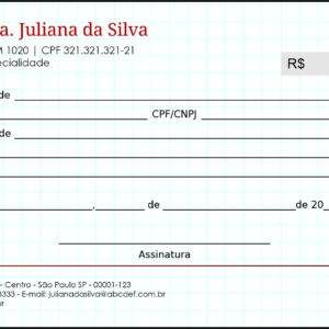Recibo em 2 vias Cardiologista Eindhoven