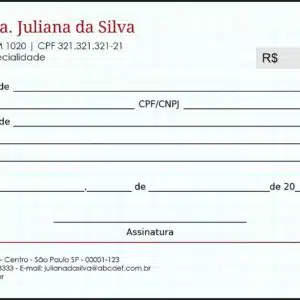 Recibo em 2 vias Cardiologista Eindhoven