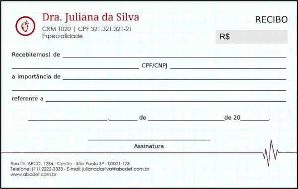 Recibo em 2 vias Cardiologista Eindhoven Recibo em 2 vias Cardiologista Eindhoven