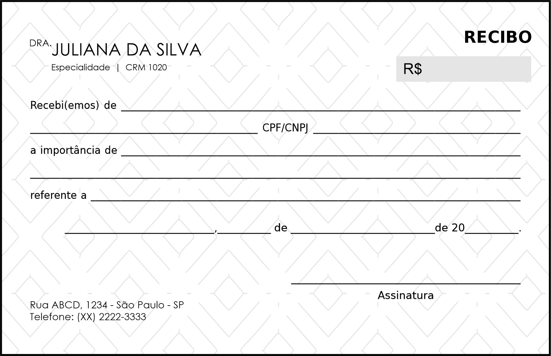 Recibo em 2 vias Clínica Geral Cairo