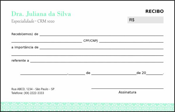 Recibo em 2 vias Clínica Geral Taba Recibo em 2 vias Clínica Geral Taba