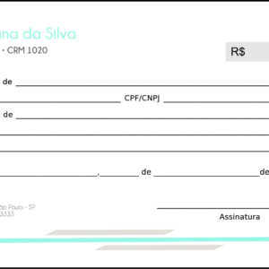 Recibo em 2 vias Clínica Geral Suez