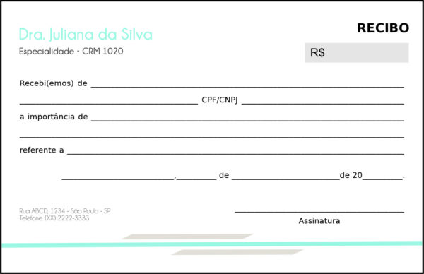 Recibo em 2 vias Clínica Geral Suez Recibo em 2 vias Clínica Geral Suez