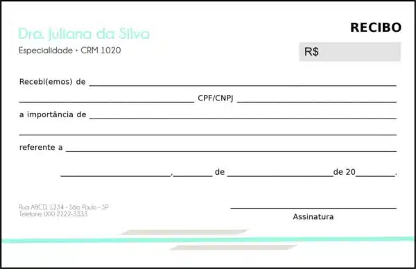 Recibo em 2 vias Clínica Geral Suez Recibo em 2 vias Clínica Geral Suez