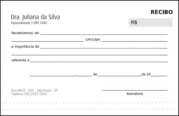 Recibo em 2 vias Clínica Geral Tebas Recibo em 2 vias Clínica Geral Tebas