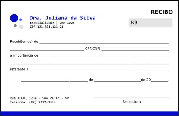 Recibo em 2 vias Clínica Geral Assuã Recibo em 2 vias Clínica Geral Assuã