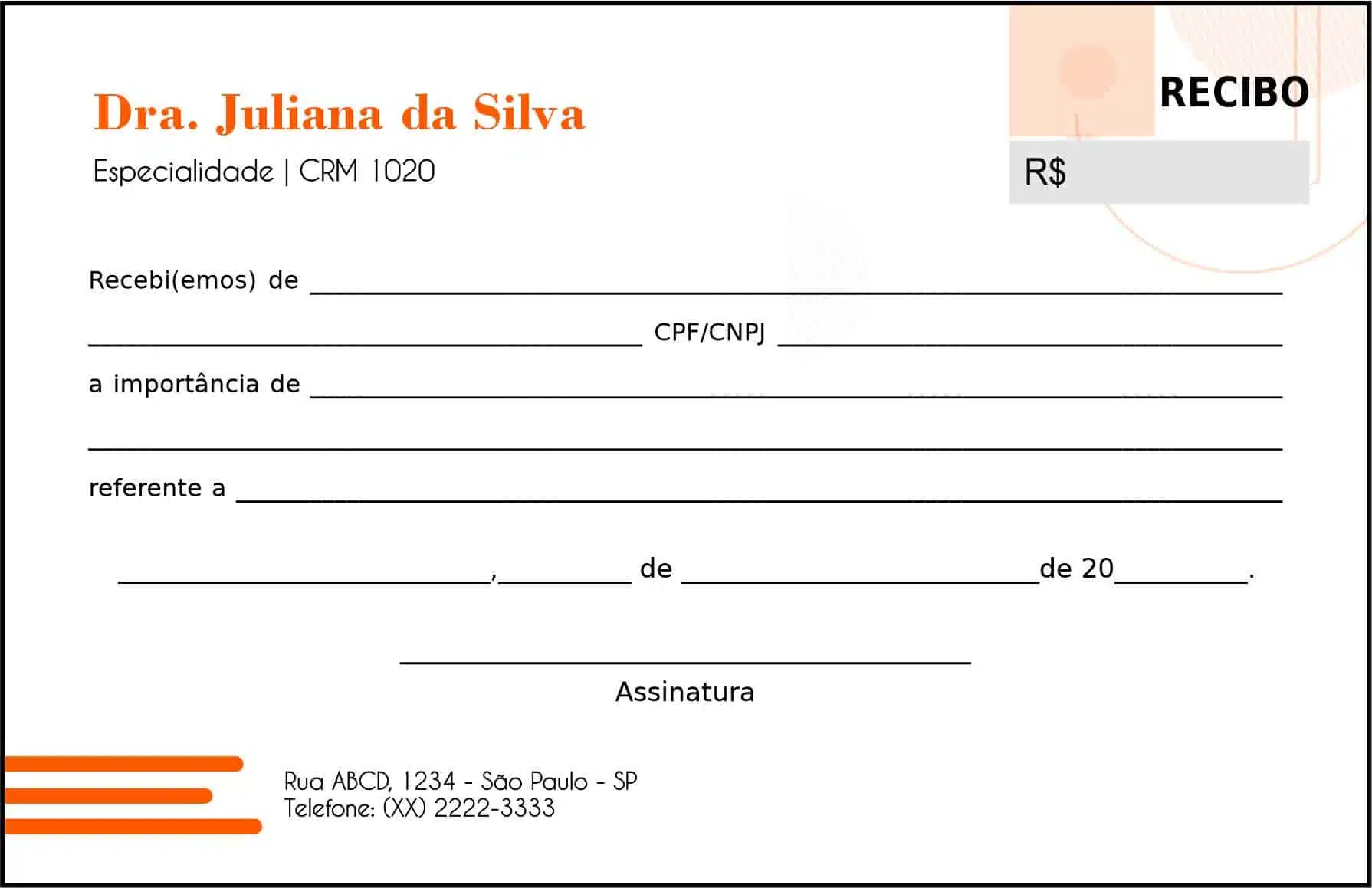 Recibo em 2 vias Clínica Geral Guizé