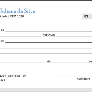 Recibo em 2 vias Clínica Geral Saís