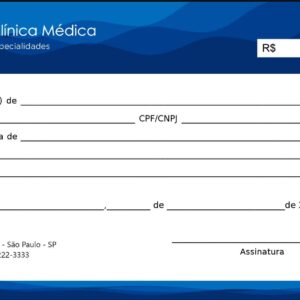 Recibo em 2 vias Clínica Geral Ismaília