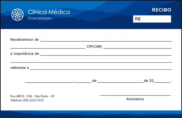 Recibo em 2 vias Clínica Geral Ismaília Recibo em 2 vias Clínica Geral Ismaília