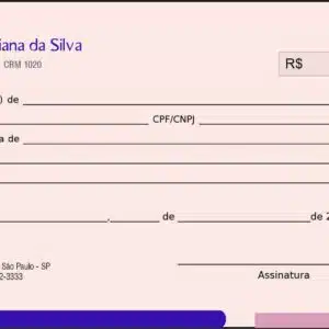 Recibo em 2 vias Clínica Geral Luxor