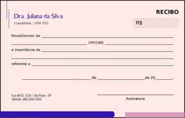 Recibo em 2 vias Clínica Geral Luxor Recibo em 2 vias Clínica Geral Luxor