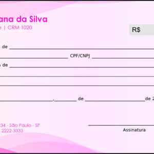 Recibo em 2 vias Ginecologia Miami