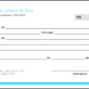 Recibo em 2 vias Ortopedia Pireu