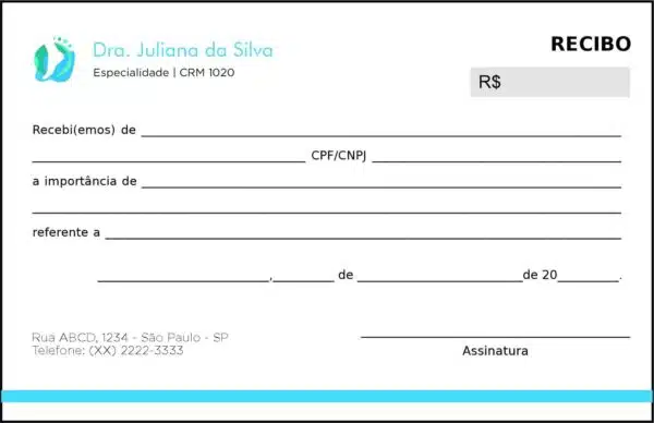 Recibo em 2 vias Ortopedia Pireu Recibo em 2 vias Ortopedia Pireu