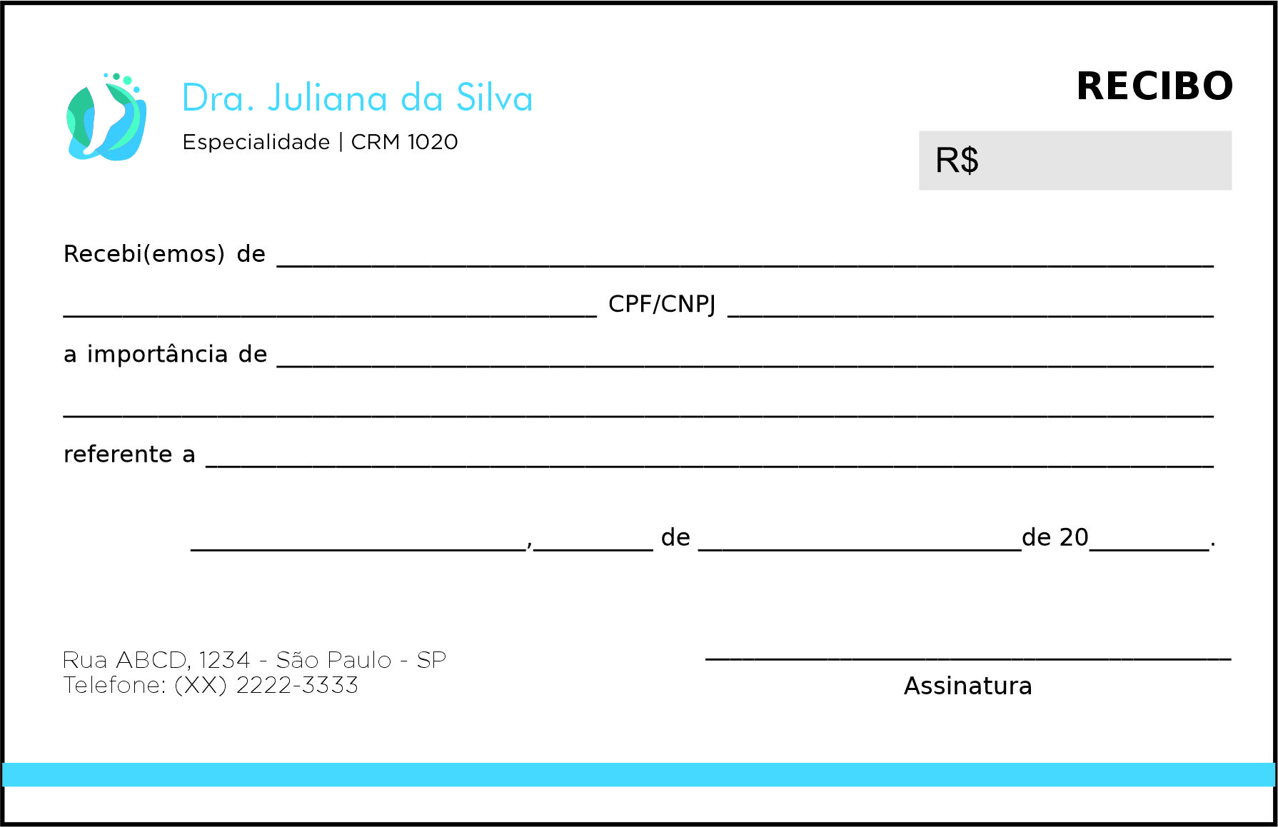 Recibo em 2 vias Ortopedia Pireu