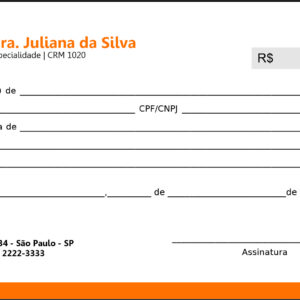 Recibo em 2 vias Ortopedia Lárissa