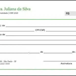 Recibo em 2 vias Ortopedia Tessalônica