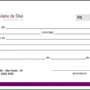 Recibo em 2 vias Ortopedia Neápolis