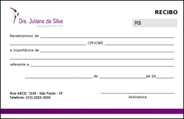 Recibo em 2 vias Ortopedia Neápolis Recibo em 2 vias Ortopedia Neápolis