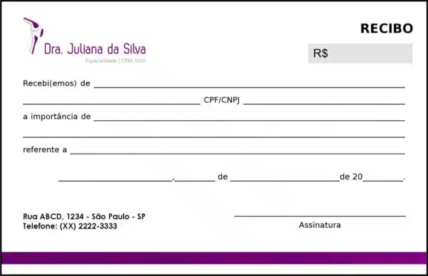 Recibo em 2 vias Ortopedia Neápolis Recibo em 2 vias Ortopedia Neápolis