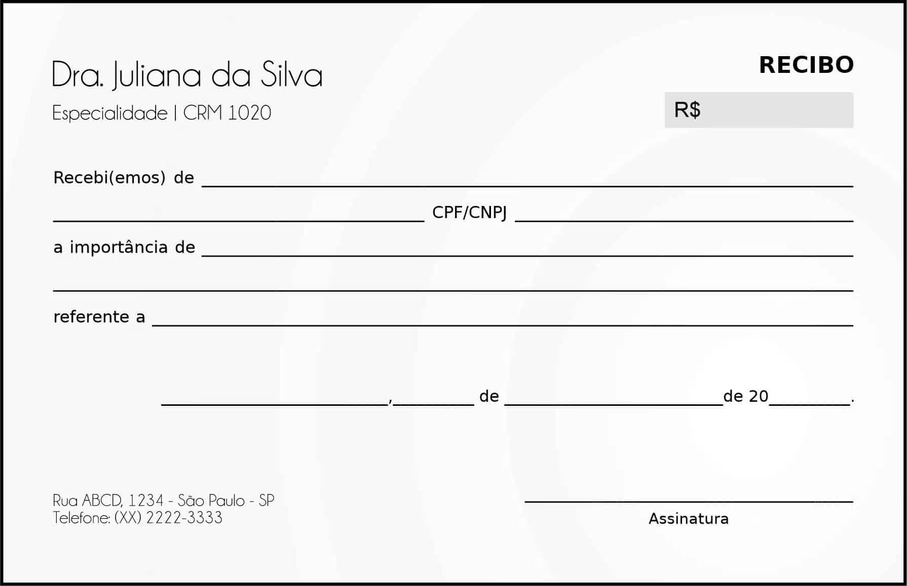 Recibo em 2 vias Otorrinolaringologista Seville