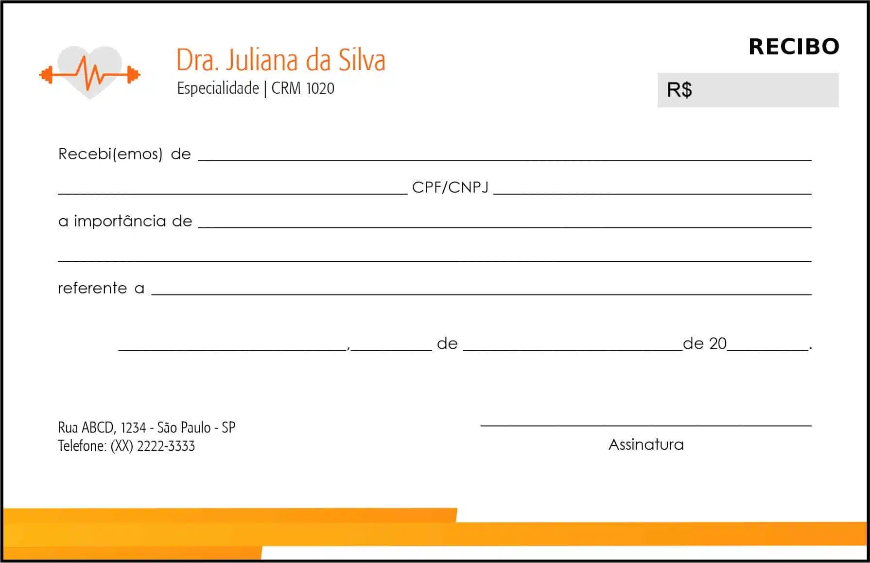 Recibo em 2 vias Performance Budapeste