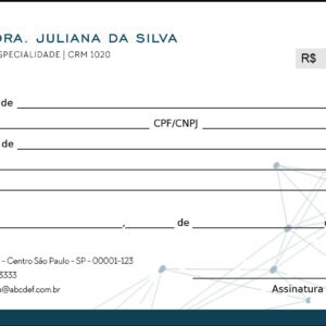 Recibo em 2 vias Psiquiatra e Neurologista Palermo