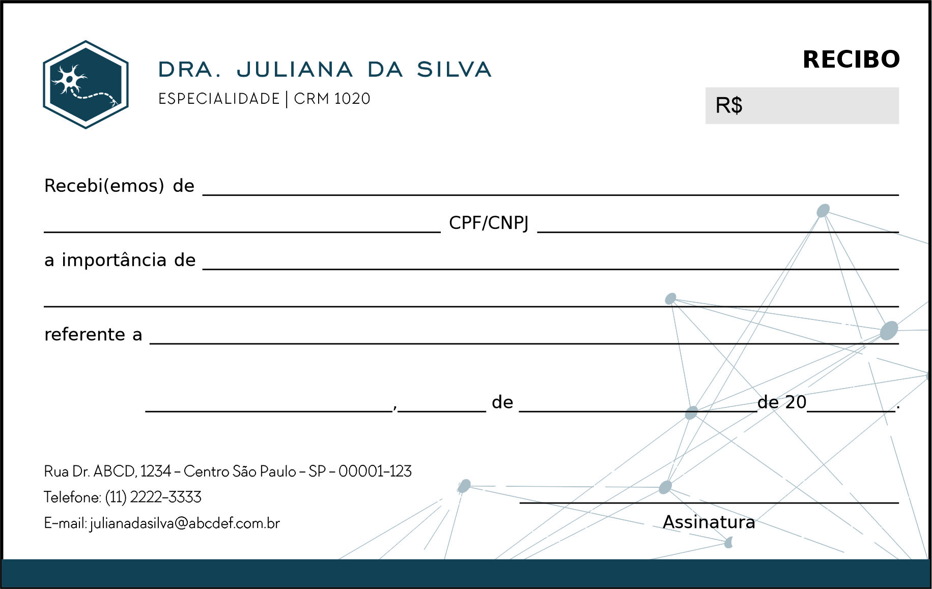 Recibo em 2 vias Psiquiatra e Neurologista Palermo