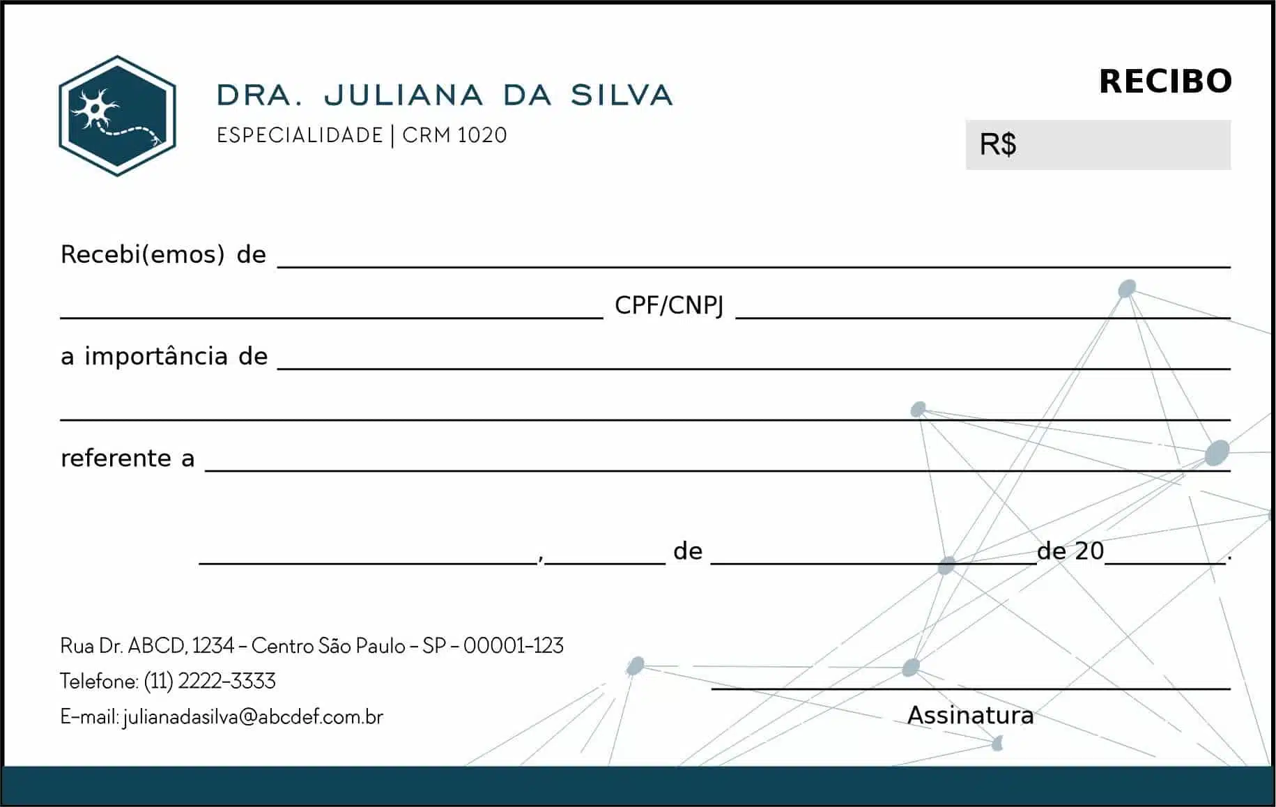 Recibo em 2 vias Psiquiatra e Neurologista Palermo