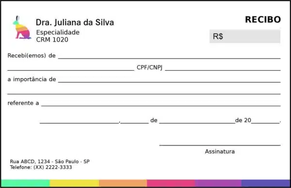Recibo em 2 vias Veterinário Viena Recibo em 2 vias Veterinário Viena