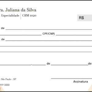 Recibo em 2 vias Veterinário Baden