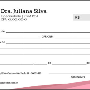 Recibo em 2 vias Veterinário Horn