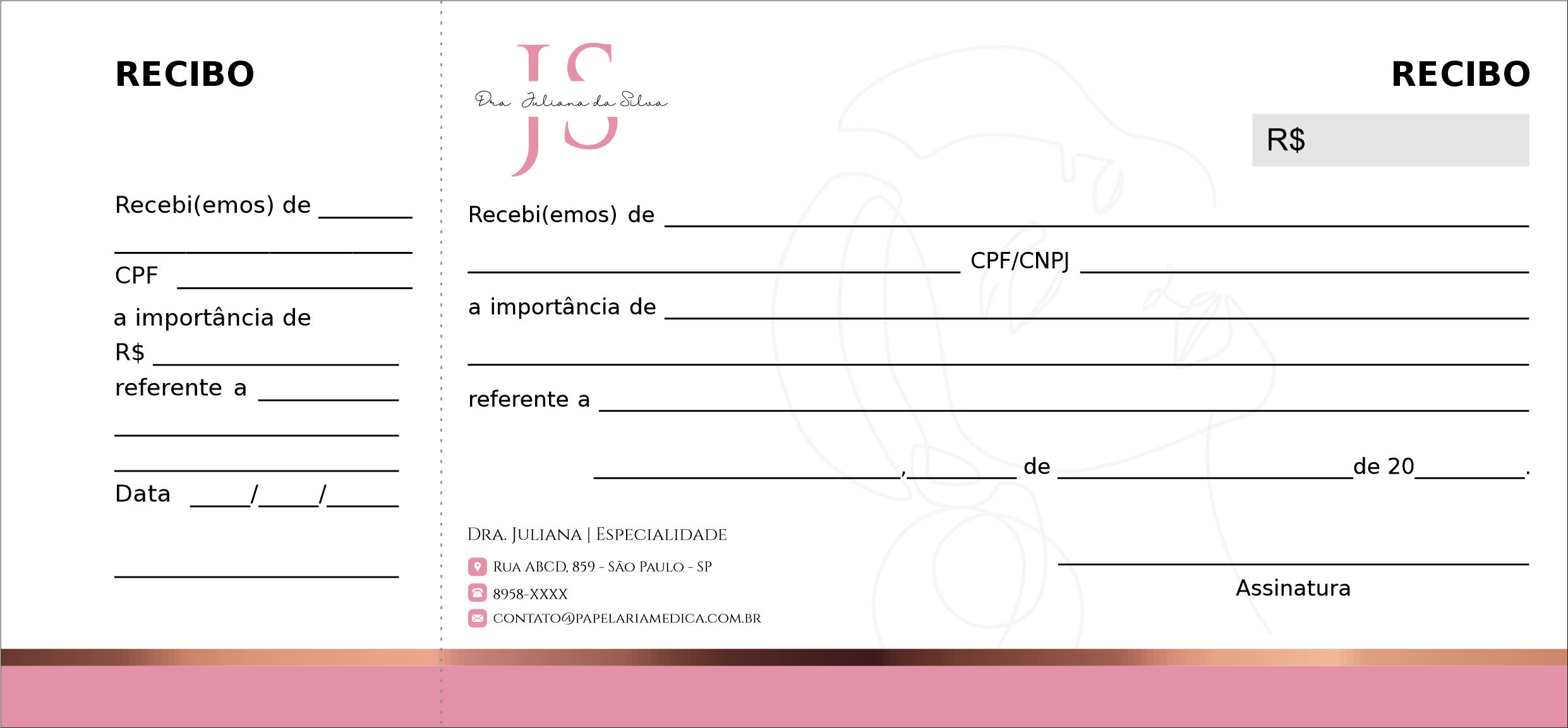 Recibo com Canhoto Dermatologista Windsor