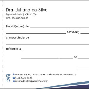 Recibo com Canhoto Fonoaudiologia Tihany