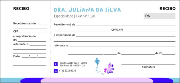 Recibo com Canhoto Pediatra Lódz Recibo com Canhoto Pediatra Lódz
