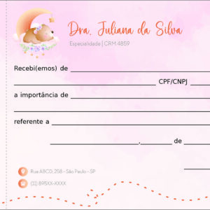 Recibo com Canhoto Pediatra Poznan